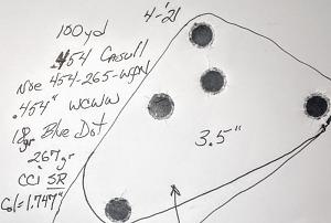 Click image for larger version. 

Name:	A+ 454 Casull 265FN 100yd 18gr BD.jpg 
Views:	14 
Size:	40.5 KB 
ID:	282019